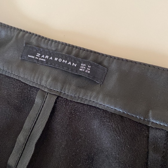 Zara black faux leather capris. Size medium, measurements are in photos posted. - Picture 3 of 12